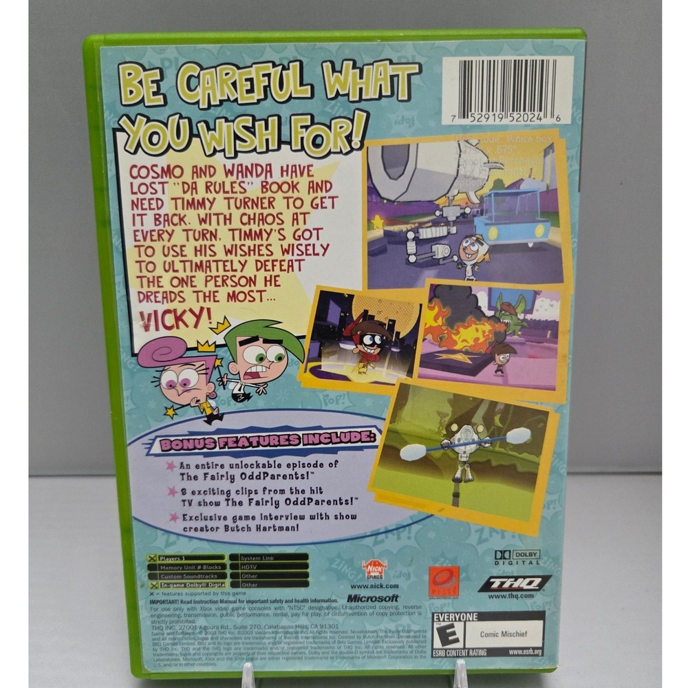 Fairly Odd Parents: Breakin Da Rules 2003 Microsoft Xbox - Case &  Disc Working - Picture 4 of 6